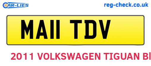 MA11TDV are the vehicle registration plates.