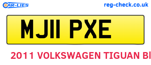 MJ11PXE are the vehicle registration plates.