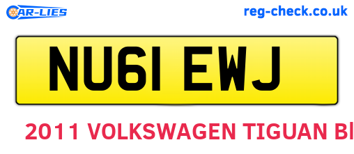 NU61EWJ are the vehicle registration plates.