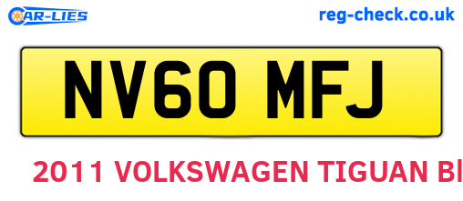 NV60MFJ are the vehicle registration plates.
