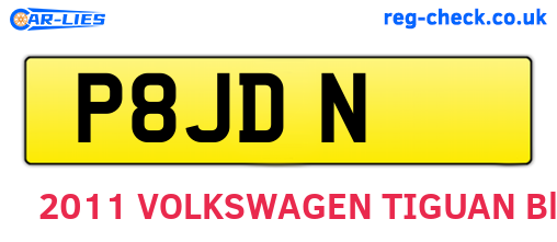 P8JDN are the vehicle registration plates.