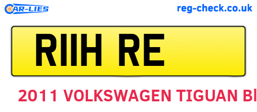 R11HRE are the vehicle registration plates.