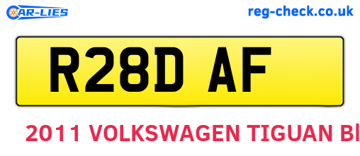 R28DAF are the vehicle registration plates.