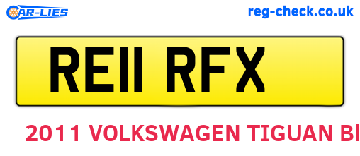 RE11RFX are the vehicle registration plates.