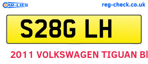 S28GLH are the vehicle registration plates.