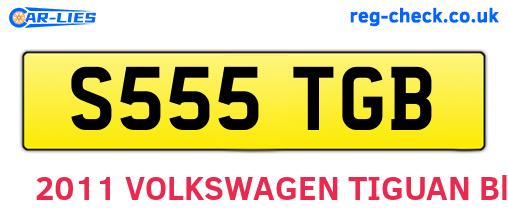 S555TGB are the vehicle registration plates.