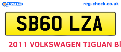 SB60LZA are the vehicle registration plates.