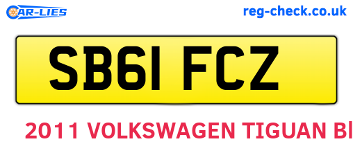 SB61FCZ are the vehicle registration plates.