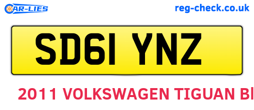 SD61YNZ are the vehicle registration plates.