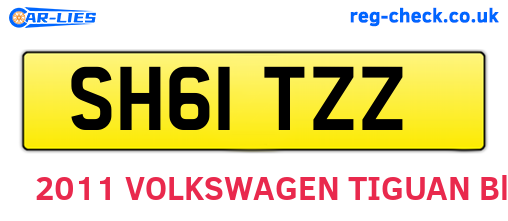 SH61TZZ are the vehicle registration plates.