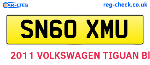 SN60XMU are the vehicle registration plates.