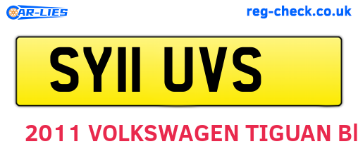 SY11UVS are the vehicle registration plates.