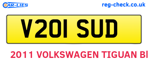 V201SUD are the vehicle registration plates.