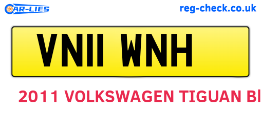 VN11WNH are the vehicle registration plates.