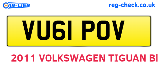 VU61POV are the vehicle registration plates.