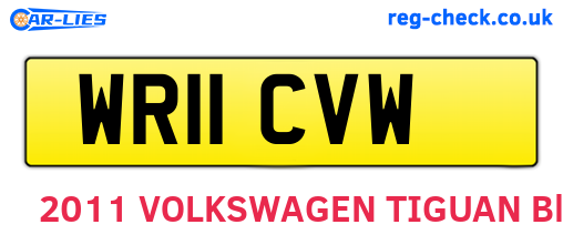WR11CVW are the vehicle registration plates.