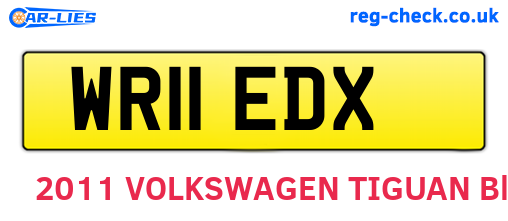 WR11EDX are the vehicle registration plates.
