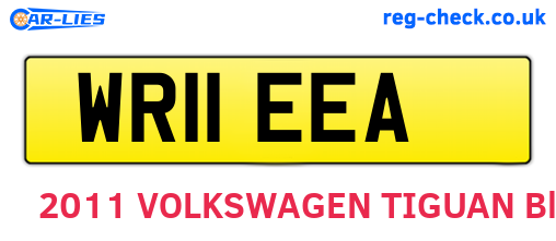 WR11EEA are the vehicle registration plates.