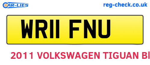 WR11FNU are the vehicle registration plates.