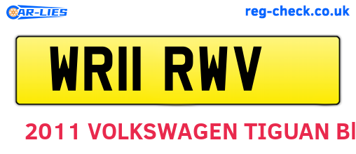 WR11RWV are the vehicle registration plates.