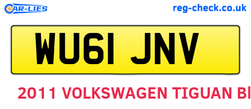 WU61JNV are the vehicle registration plates.