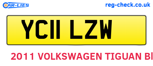 YC11LZW are the vehicle registration plates.
