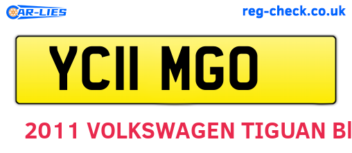 YC11MGO are the vehicle registration plates.