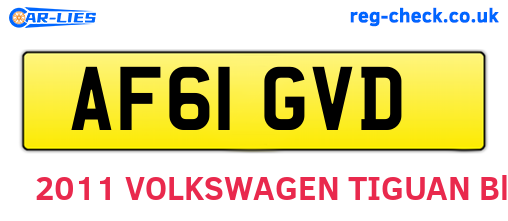 AF61GVD are the vehicle registration plates.