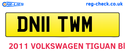 DN11TWM are the vehicle registration plates.