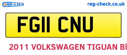FG11CNU are the vehicle registration plates.
