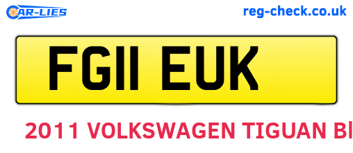FG11EUK are the vehicle registration plates.