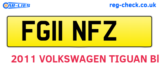 FG11NFZ are the vehicle registration plates.