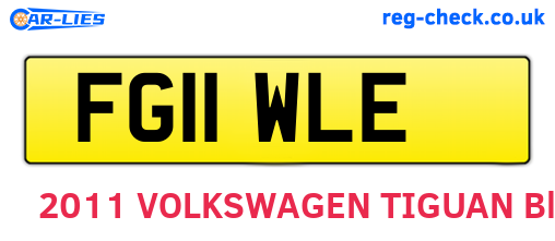 FG11WLE are the vehicle registration plates.