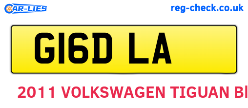 G16DLA are the vehicle registration plates.