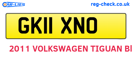 GK11XNO are the vehicle registration plates.