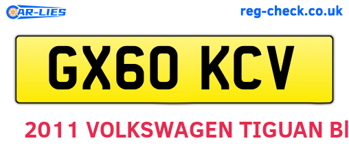 GX60KCV are the vehicle registration plates.