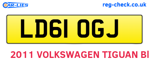 LD61OGJ are the vehicle registration plates.