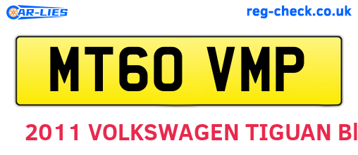 MT60VMP are the vehicle registration plates.