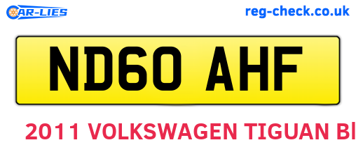 ND60AHF are the vehicle registration plates.