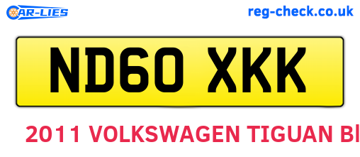 ND60XKK are the vehicle registration plates.