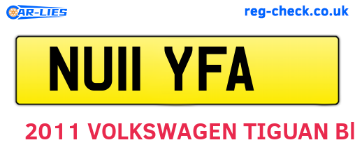 NU11YFA are the vehicle registration plates.