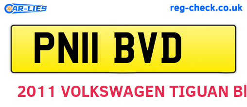PN11BVD are the vehicle registration plates.