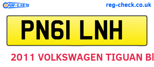 PN61LNH are the vehicle registration plates.