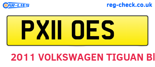 PX11OES are the vehicle registration plates.