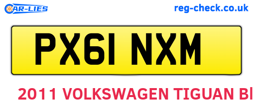 PX61NXM are the vehicle registration plates.
