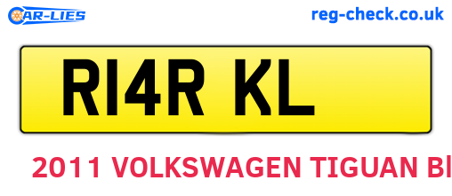 R14RKL are the vehicle registration plates.
