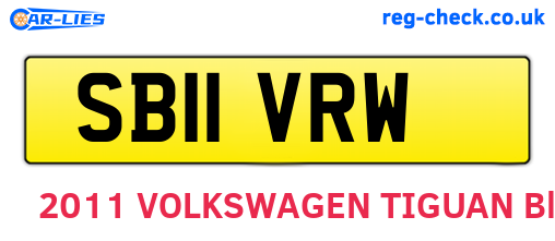 SB11VRW are the vehicle registration plates.