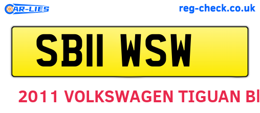 SB11WSW are the vehicle registration plates.