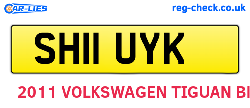 SH11UYK are the vehicle registration plates.