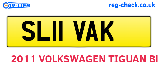 SL11VAK are the vehicle registration plates.